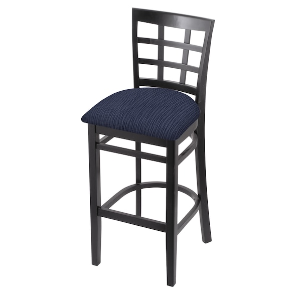 25" Counter Stool, Black Finish, Graph Anchor Seat